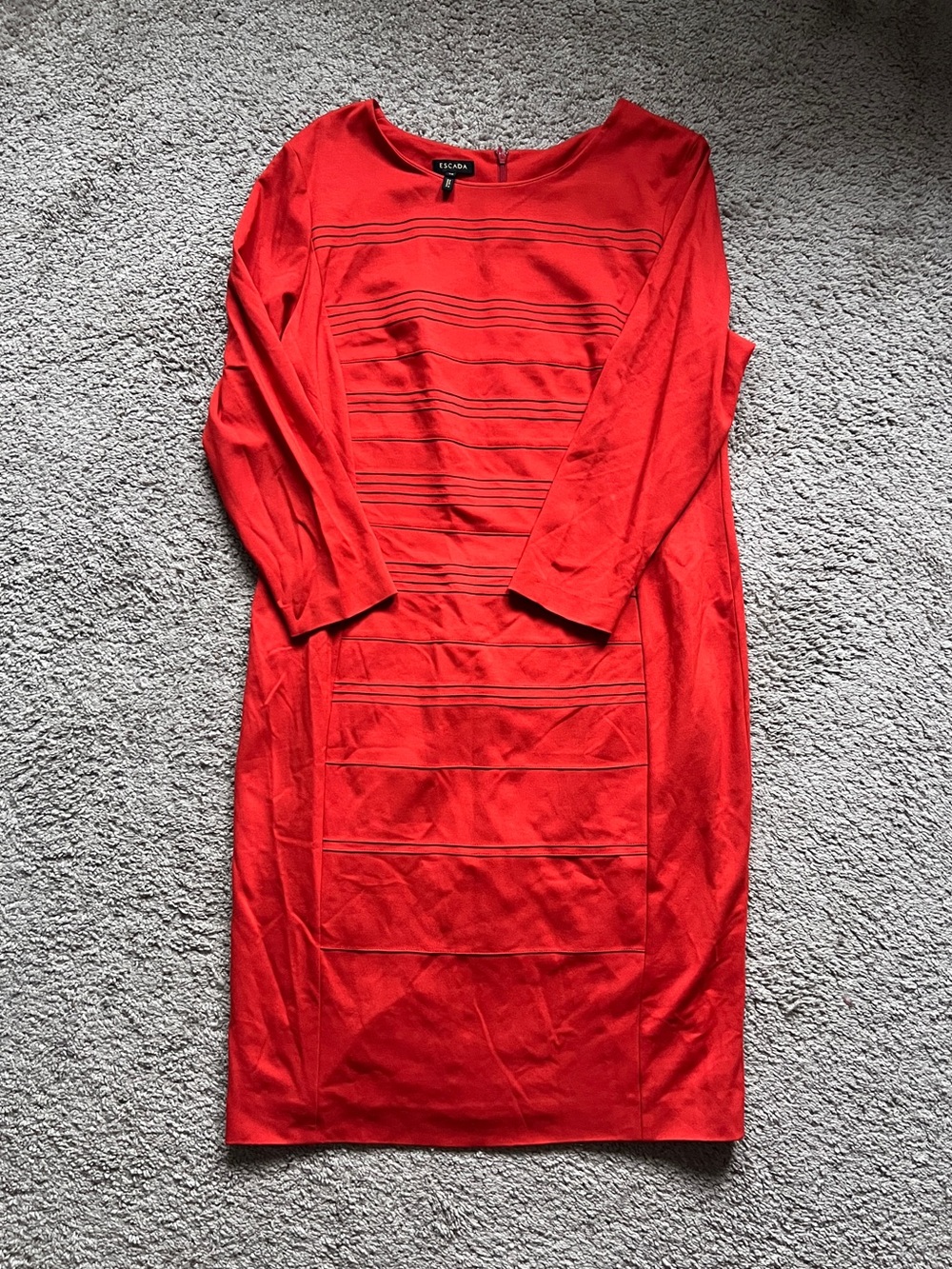 Escada Orange Ribbed Midi Dress size 14/FR 46